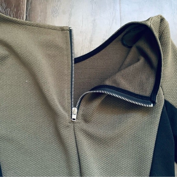 H&M Forest Green & Black Cocktail Date Night Bodycon Ribbed Mini Dress | Size: 8 - Picture 8 of 14